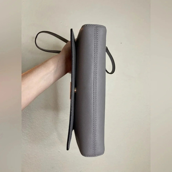 NWOT Kate Spade Cameron Saffiano Leather Gray Crossbody - Picture 8 of 12